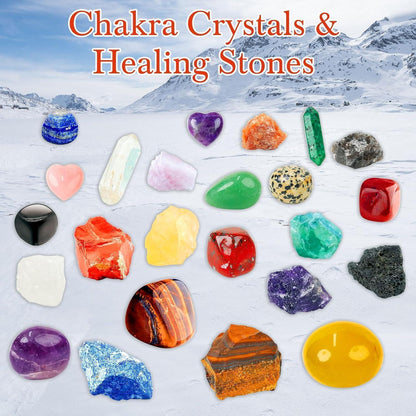 Adventskalender Kristalle 2026 für Erwachsene | Chakra Schmucksteine & Schmuck