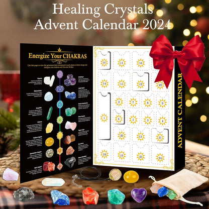 Kristall-Adventskalender 2024 Chakra-Stein Set 24 Tage