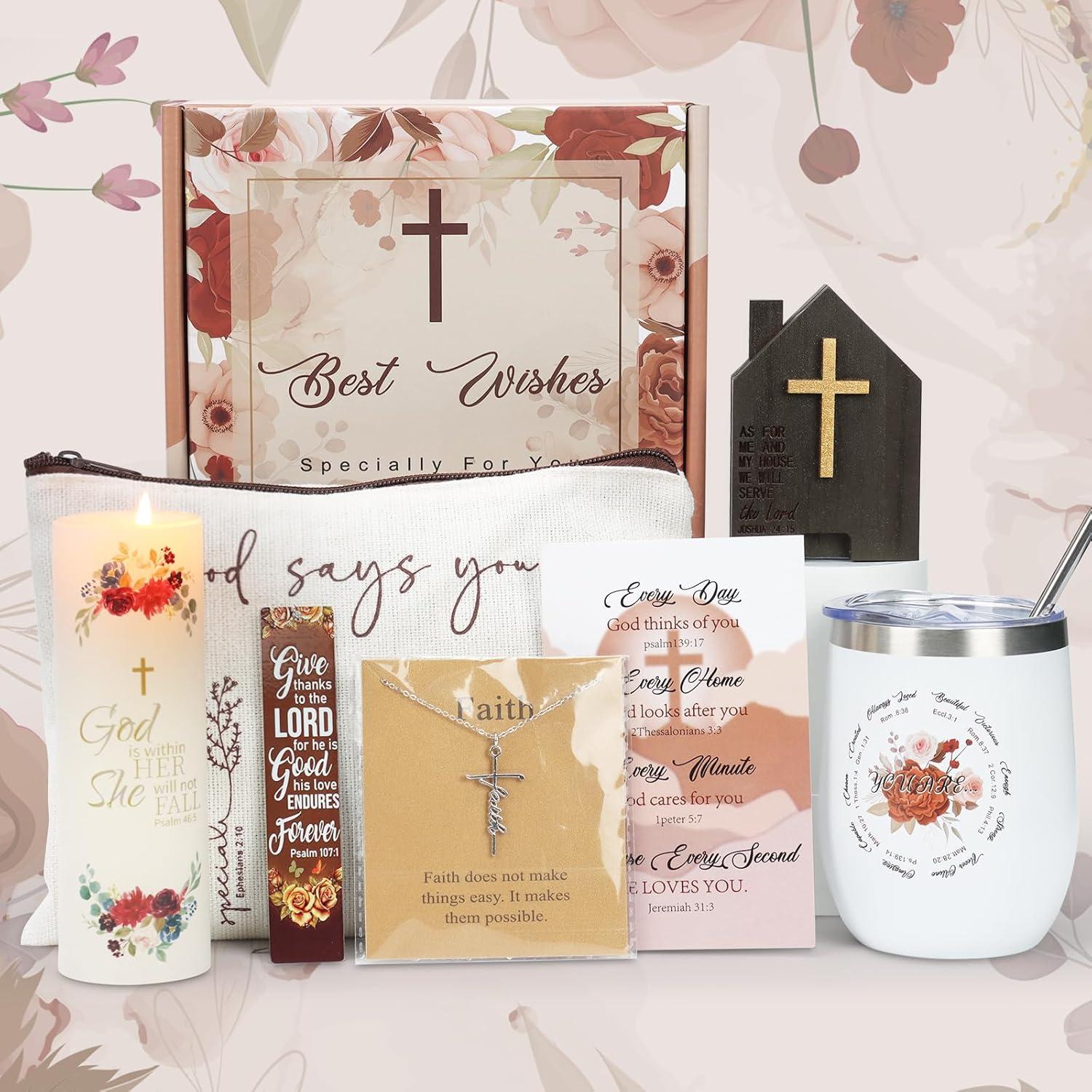 Religiöses Geschenkset Frauen Geburtstag Weihnachten Box Becher Kerze