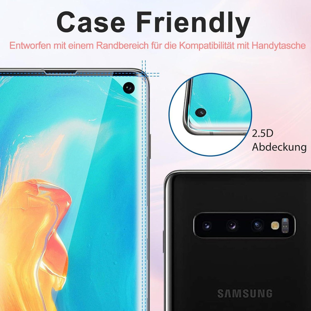 Schutzfolie Panzerglas Samsung Galaxy S10 Displayschutz 9H Härte HD