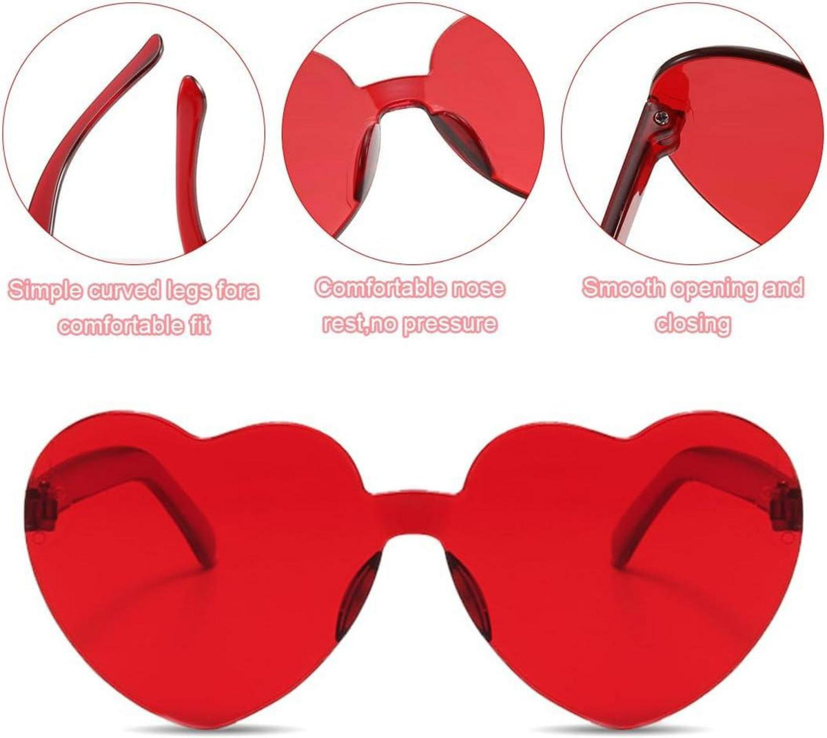 Herz Party Brille Set Lustige Herzform Fasching 12 Stück