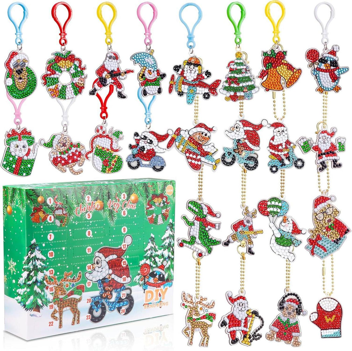 Adventskalender Weihnachten Diamond Painting Anhänger Kit Kinder 24