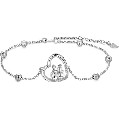 Silber 925 Armband mit Herz Anhänger für Damen