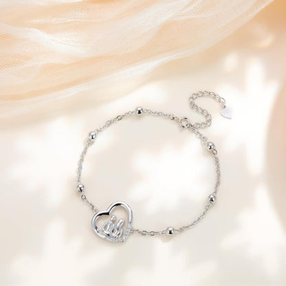 Silber 925 Armband mit Herz Anhänger für Damen