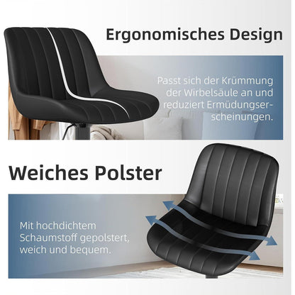 Drehbare Barhocker Set 2 Schwarz, Höhenverstellbar & Komfortabel