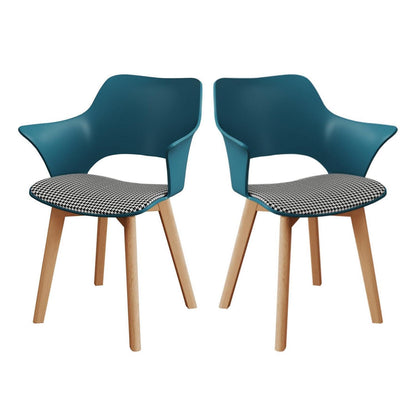 2er-Set Esszimmerstühle Modern Nordic Blau Gepolstert