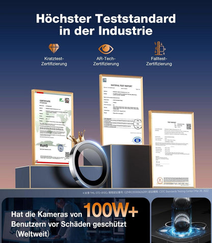 TORRAS iPhone 16 Pro Max Panzerglas Kameraschutz Militärgrad