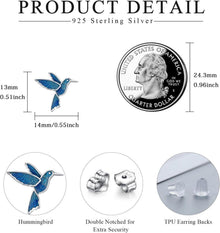925 Sterling Silber Kolibri Vogel Ohrringe für Damen