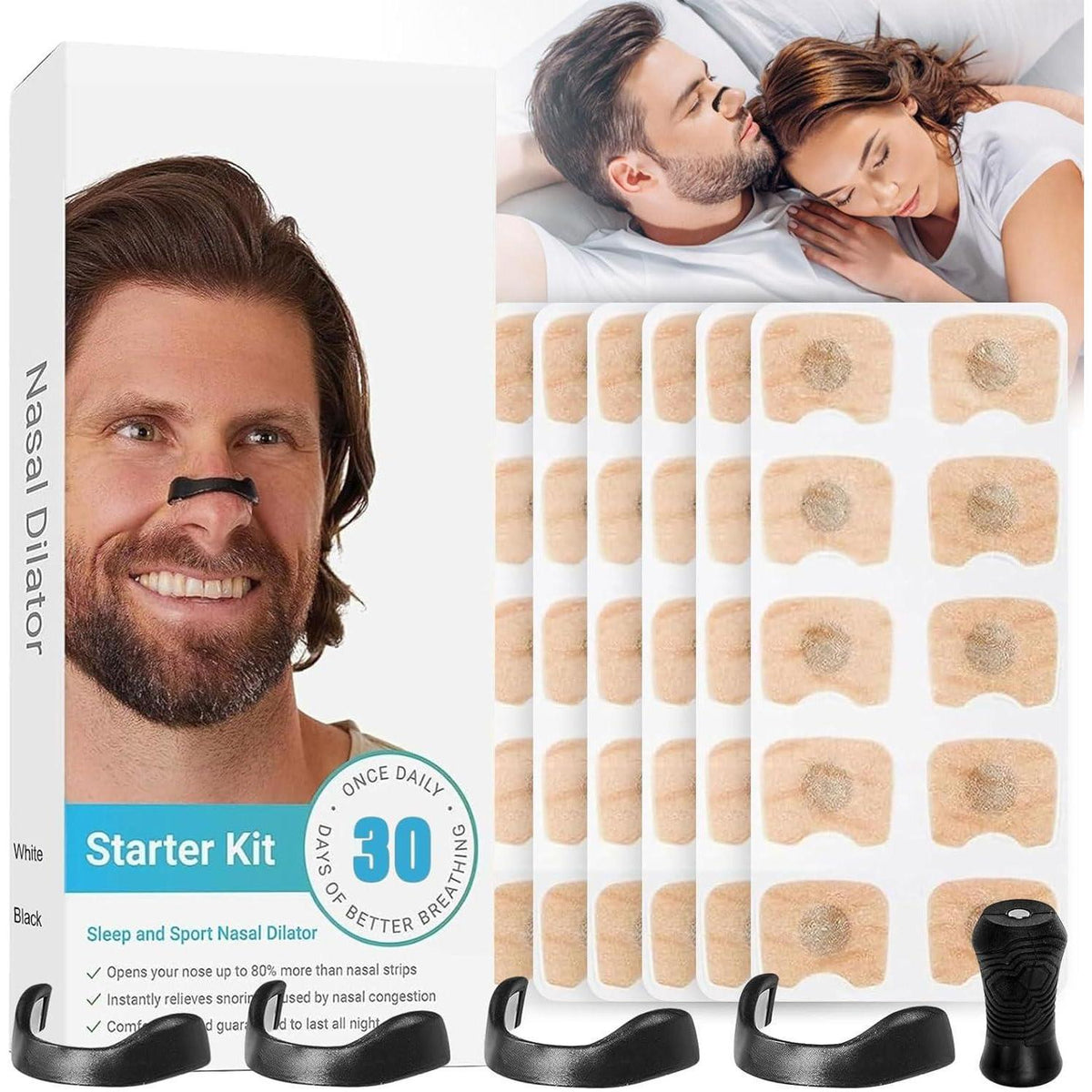 Magnetische Nasenpflaster 60 Stück für besseres Atmen