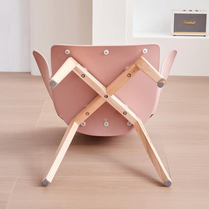 4er-Set Skandinavische Esszimmerstühle mit Armlehnen Rosa