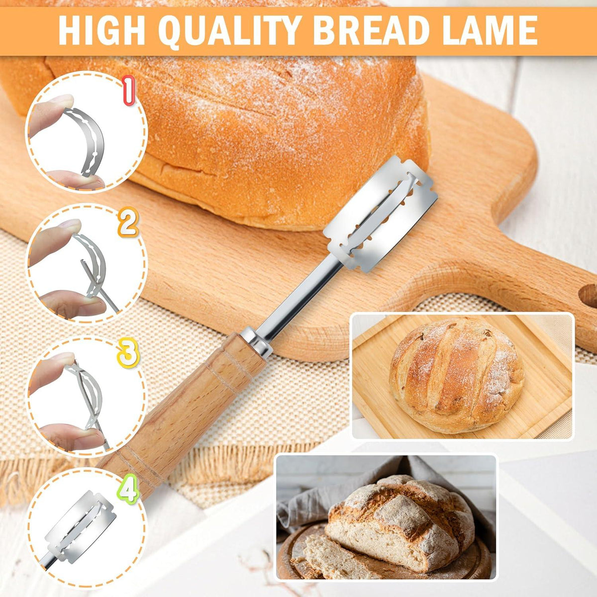 3-teiliges Gärkörbchen Brot Backen Set 25cm Oval 23cm Rund Naturrattan