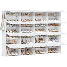 Schuhregal 16 Fächer, Schuhschrank Weiß, Ordnungssystem für Schuhe