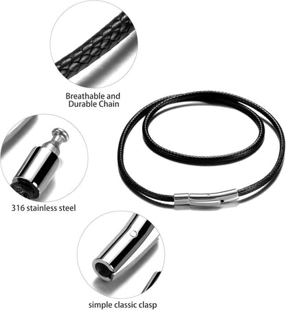 Lederkette Herren 2/3mm Schwarz Braun 46-76cm mit Verschluss