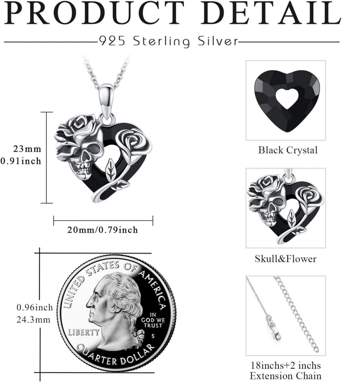 TRISHULA Totenkopf Halskette Gothic Schmuck Geschenke Damen Mädchen