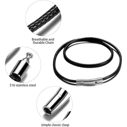 Herren Lederkette mit Druckverschluss 2/3mm Schwarz 56cm
