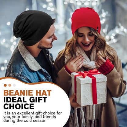 Slouchy Beanie Mütze Damen & Herren – Weiche Baumwoll Beanie Mütze Schwarz