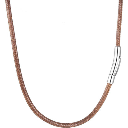 RWQIAN Herren Kette 2/3mm Schwarz/Braun 46-76cm in Lederoptik