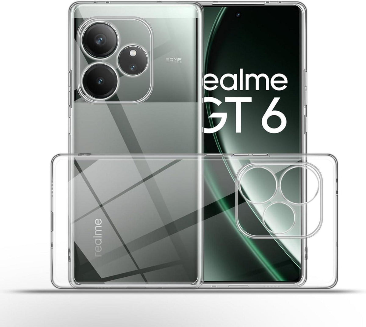 Transparente QULLOO Silikonhülle für Realme GT 6/GT 6T - Ultra Dünn
