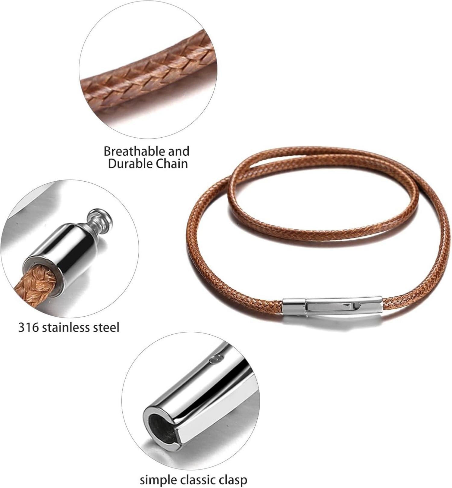 Lederkette Herren Halskette 2/3mm Lederband Verschluss Schwarz/Braun
