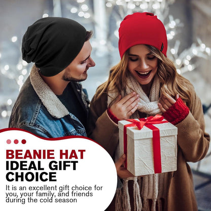 Slouchy Beanie Mütze Damen & Herren – Weiche Baumwoll Beanie Weinrot