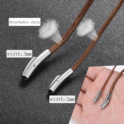 Lederkette 2/3mm Schwarz/Braun Verschluss Lederband 46-76cm
