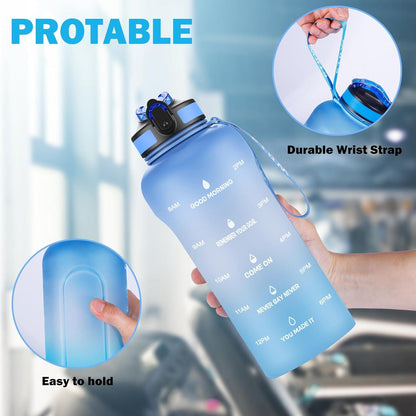 ETDW 2 Liter Trinkflasche Sport mit Strohhalme, BPA frei, Auslaufsicher
