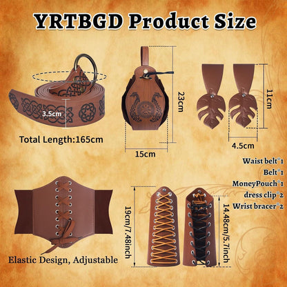 Mittelalter Damen Kostüm Zubehör Set Renaissance Viking