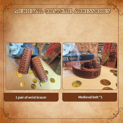 Mittelalter Damen Kostüm Zubehör Set Renaissance Viking