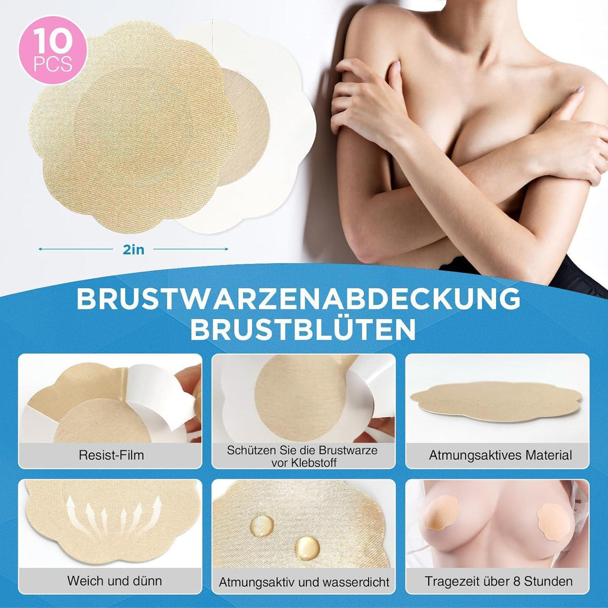 Klebe-BH Push Up – Trägerlos & Rückenfrei mit Brustwarzenabdeckungen