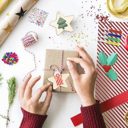 36 Holzsterne Bastelset Weihnachten – DIY Baumschmuck & Deko