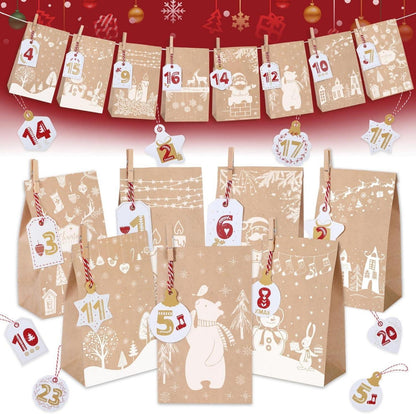 Adventskalender zum Befüllen für Kinder mit Numerisch Hangtags, DIY