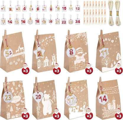 SINSOM Kraftpapier Adventskalender 2024 für Kinder