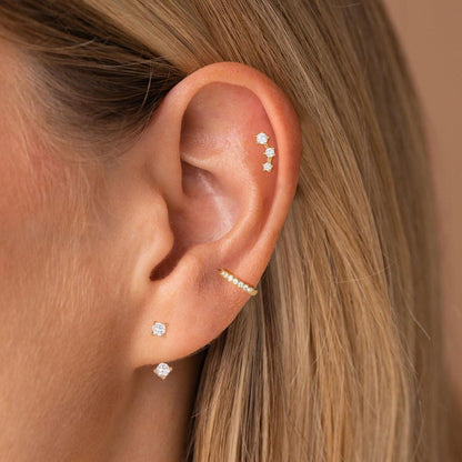 Ohrringe Set Silber Gold Zirkonia Stapelbar Hypoallergen