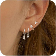 Ohrringe Set Silber Gold Zirkonia Wasserfest Hypoallergen Piercings