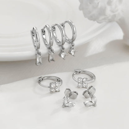 Ohrringe Silber 925 Vergoldet Damen Creolen Ohrstecker Zirkonia