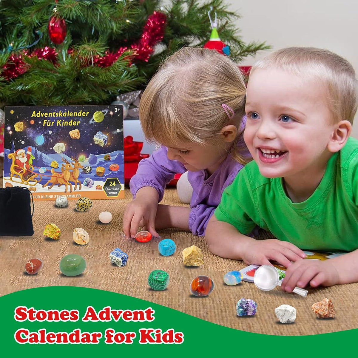 Adventskalender 2024 Kinder Edelsteine Weihnachtskalender Steine