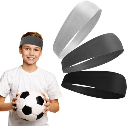 Sport Stirnband Kinder Herren 3er Set elastisch rutschfest atmungsaktiv