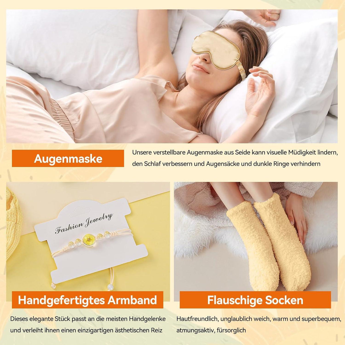 Geschenkbox Spa-Set Selbstpflege Frauen Wellness-Paket-Yellow
