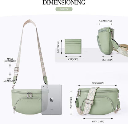MUIIKOLA Damen Brusttasche Veganes Leder RFID Kartenschlitz Blockierung