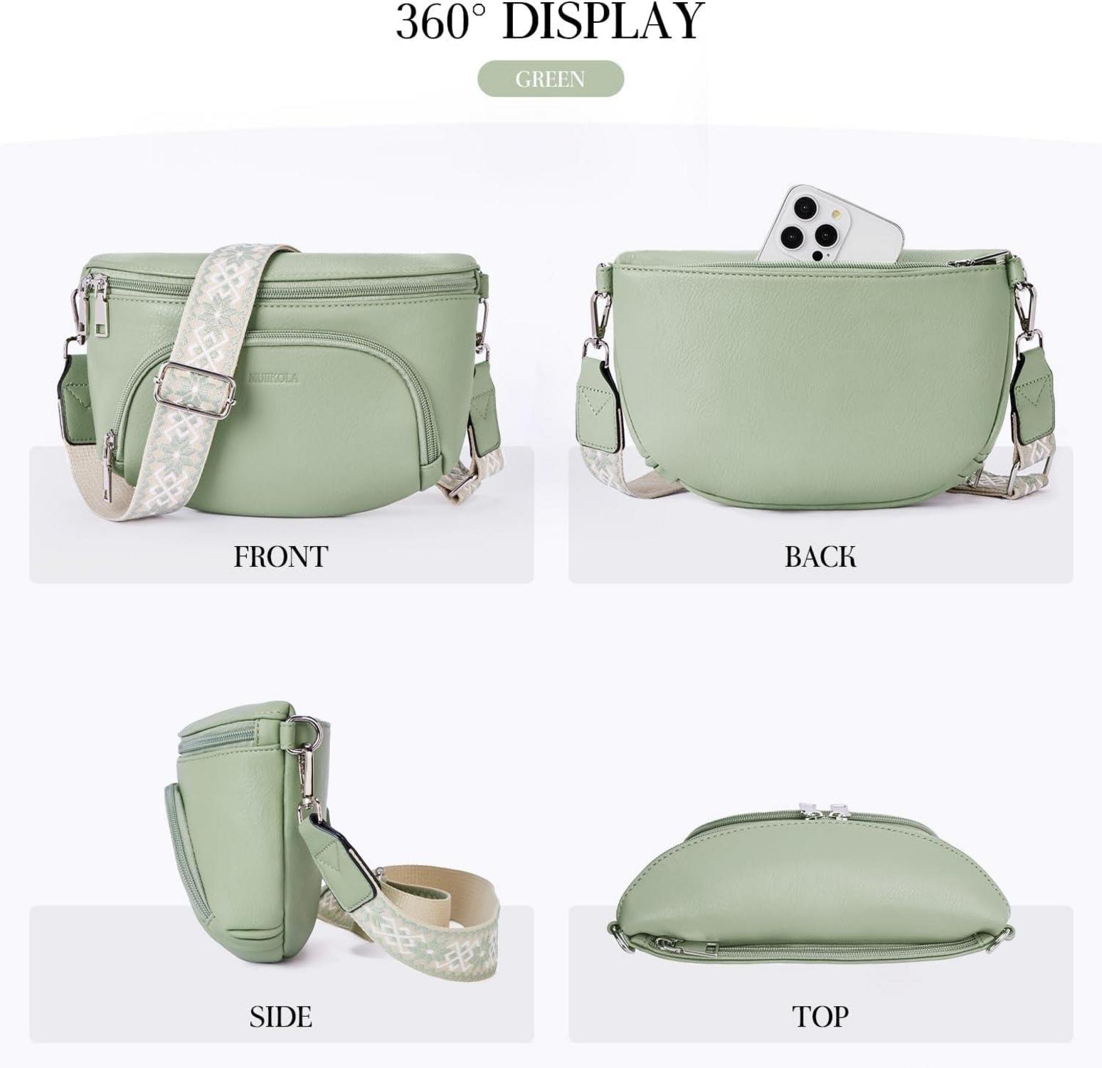 MUIIKOLA Damen RFID Umhängetasche Veganes Leder Crossbody Tasche Blockierung