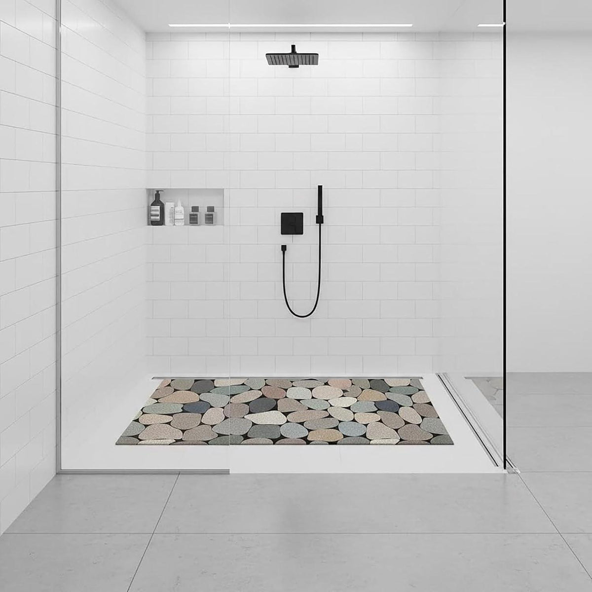Rutschfeste Duschmatte 120x150 cm – Weich, Komfortabel & Ablaufloch