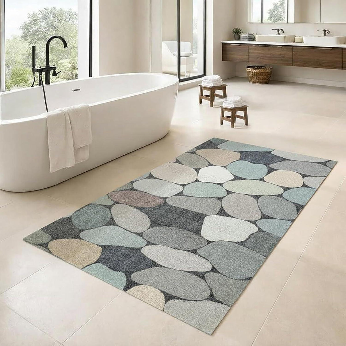 Rutschfeste Duschmatte 120x150 cm – Weich, Komfortabel & Ablaufloch