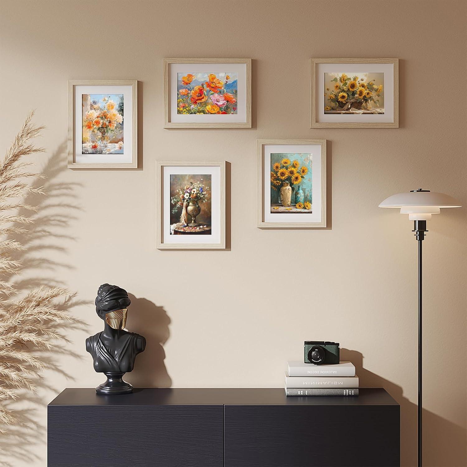 Bilderrahmen Set A4 Holz 21x29.7cm Fotorahmen Passepartouts MDF 2er