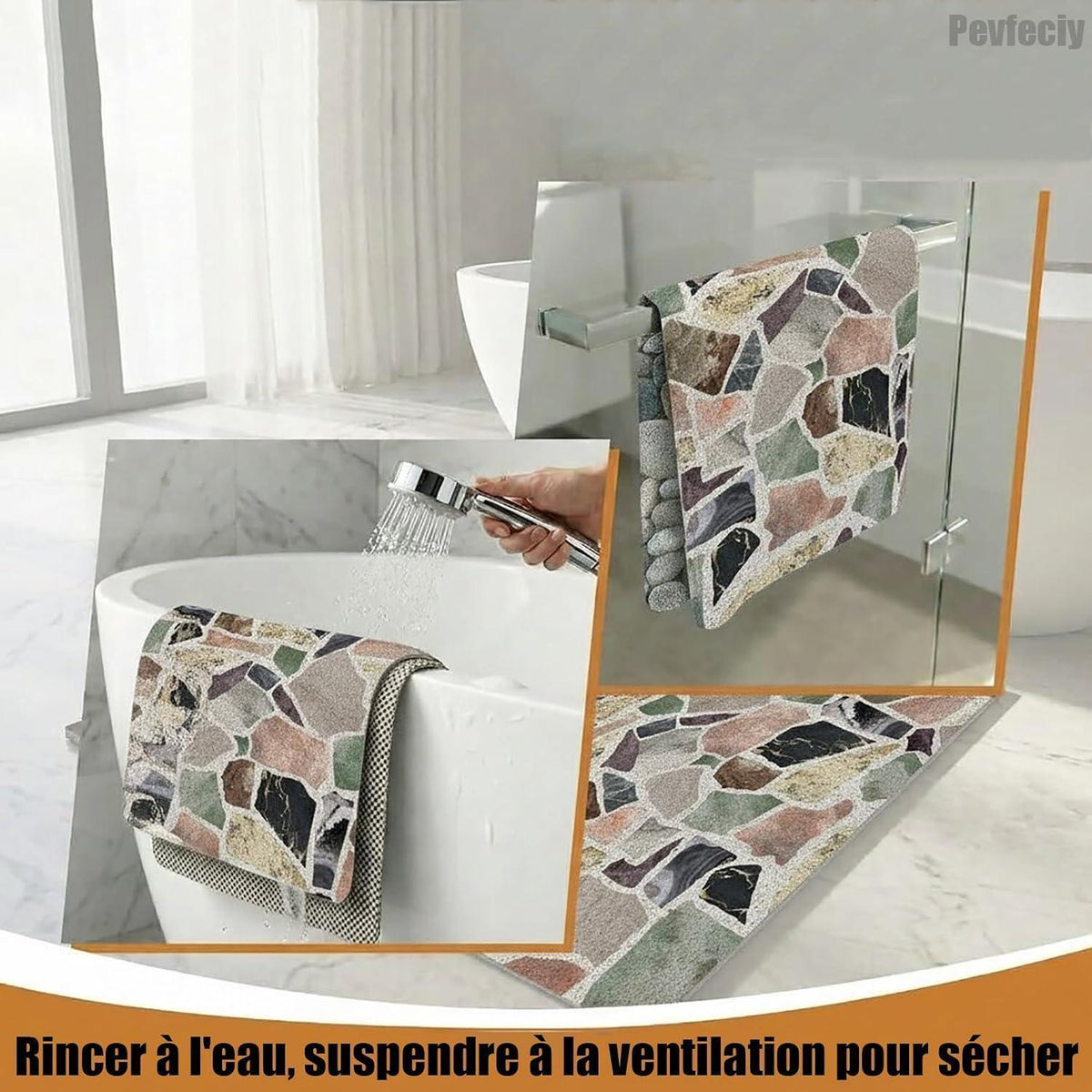 Rutschfeste Duschmatte 100x120 cm – Weich, Modern & Schnell Trocknend