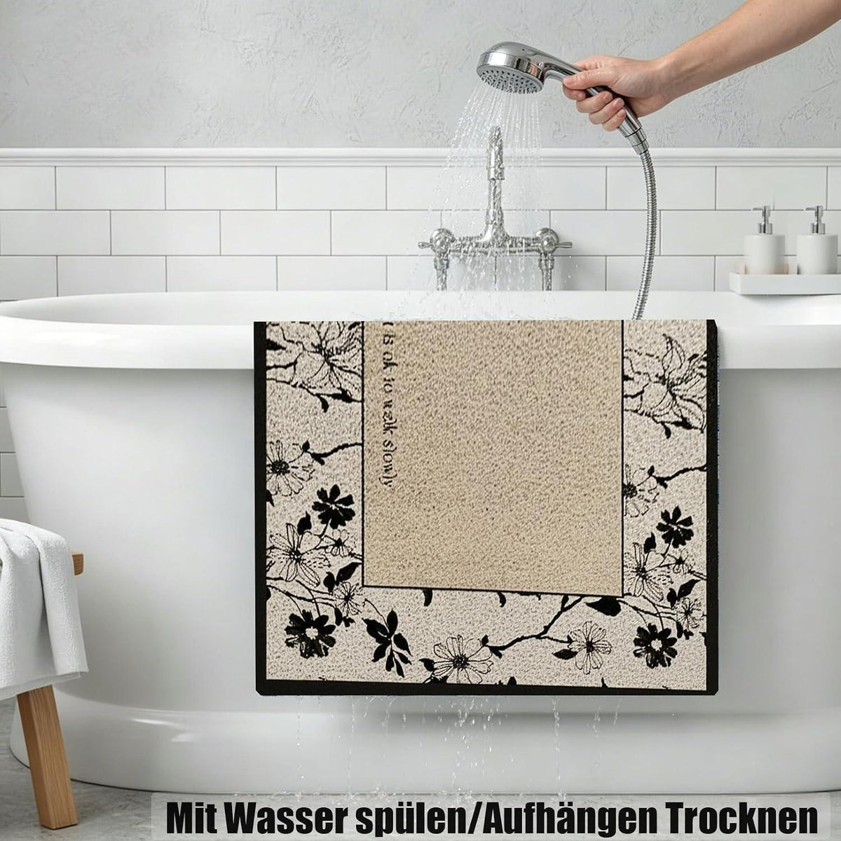 Rutschfeste Duschmatte 90x120 cm – Weich, Komfortabel & Zuschneidbar