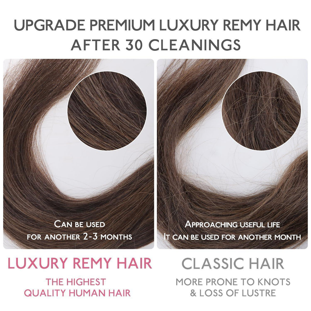 Echthaar Nano Ring Extensions Aschblond Highlights 60cm