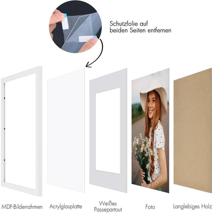 Spotjoy Holz Bilderrahmen 30x40cm 3er-Set Weiß mit