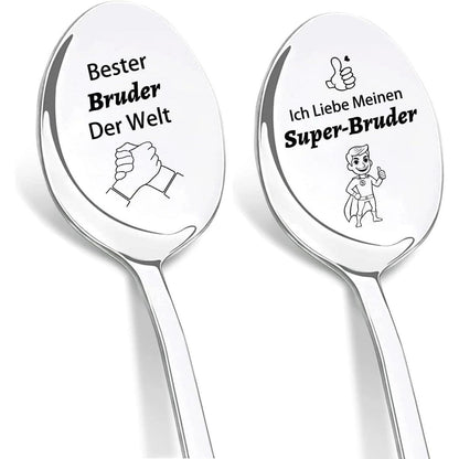 Kaffeelöffel Set "Bester Bruder Der Welt" mit Gravur