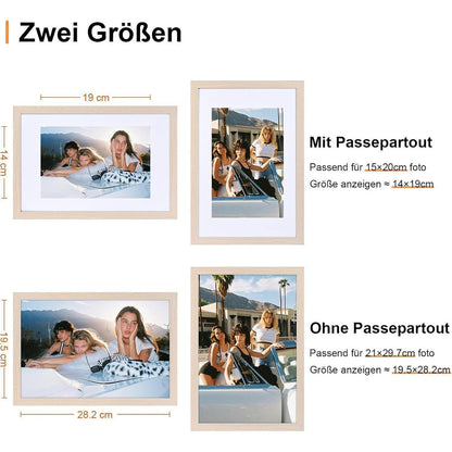 Spotjoy Bilderrahmen A4 Holzrahmen Fotorahmen 3er-Set