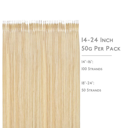 Echthaar Nano Ring Extensions Hellblond Highlights